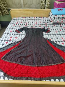 long double lapyer red gown