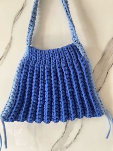 Blue Crocheted Handbag