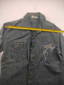 Men's Embroidered Denim Shirt
