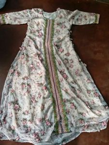 Elegant Floral Print Anarkali Gown