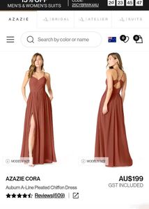 Elegant Rust Maxi AZAZIE Dress(A4)