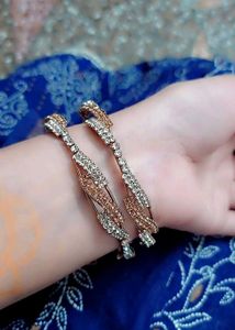 Elegant Two-Tone Bangle Set