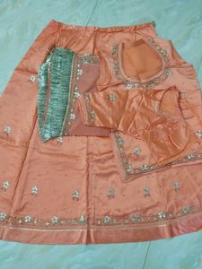 Elegant Peach rajputi poshak