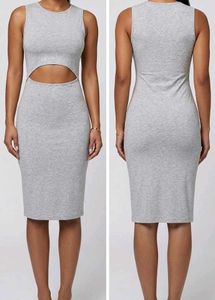 Light Grey Twist Detail Dress
