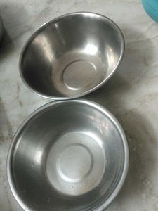 Set of 2 Stainless Steel Mixing Bowls