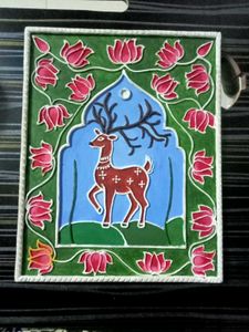 Deer and Lotus wall art Lippan ar