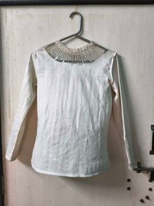 Elegant White Embellished Top