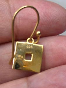 Chic Mint Square Earrings SS925 gold.plated