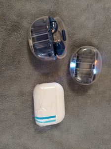 2 Transparent Gaming earbuds + Airpodes good new