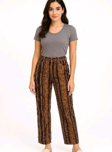 Trendy Blue Cargo Flare Jeans