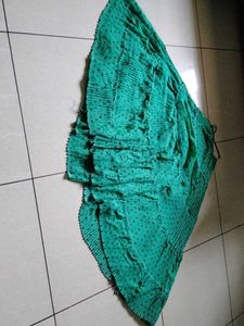 Green Polka Dot Pleated Skirt