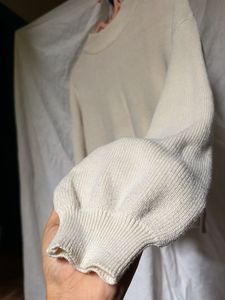 Cream Mock Neck Knit pullover