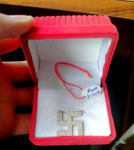 Pure Silver Swastik For Puja , Temple (2cm)