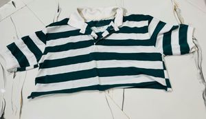 Striped Cropped Rugby Tshirt
