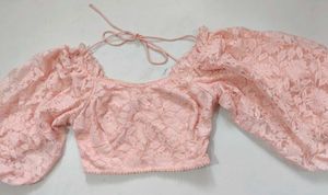 Pink Lace Crop Top