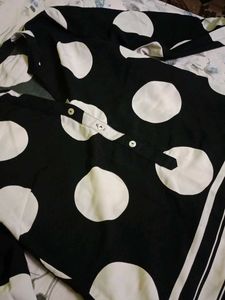 Chic Polka Dot &amp; Stripe Tunic Top