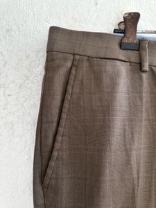 Men's Classic Brown Checkered Trousers