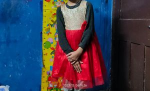 Beautiful Net Sequence Work Frock For Kiddos