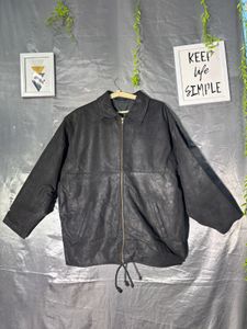 Black Suede Bomber Jacket