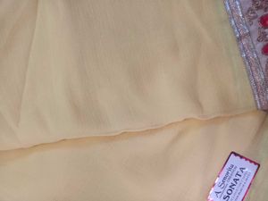 Elegant Yellow Saree with Border