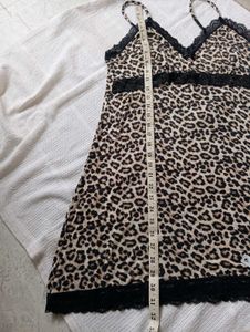 Leopard Print Lace Slip Dress