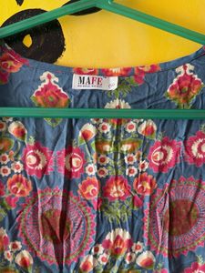 Blue Floral Print Kurta jacket