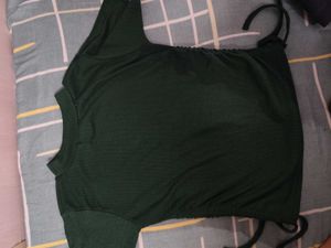 Dark Green Ruched Top