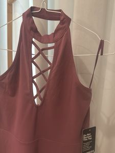 Chic Criss-Cross Neckline Mini Dress