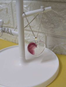 ❤️ Handmade Resin Heart Pendant with Chain ❤️