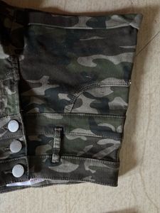 Smocked Off-Shoulder Top &amp; Camo Shorts Set