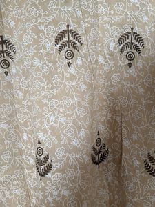 Elegant Printed Kurta with Embellished Neckline