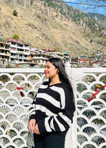 Striped Hooded Cropped Sweater