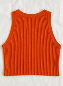 H&amp;M Divided Orange Ribbed Knit Crop Top