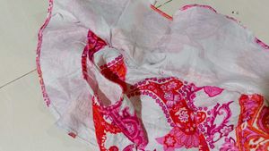 SHEIN Pink One Shoulder Paisley Ruffle Top