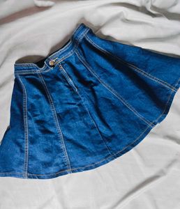 Denim A-line Mini Skirt