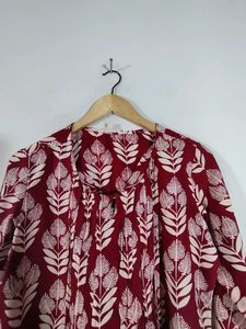 Red Floral Print Tunic (Women's)