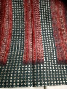 joint used lenin Elegant Leaf Print Saree