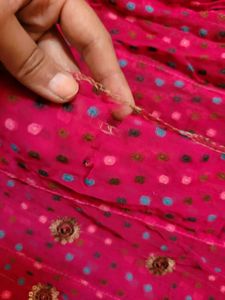 Embellished Pink Semi Stitched Suit Set