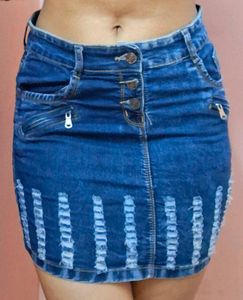 Distressed Jeans Skirt