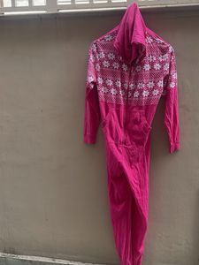 Cozy Pink Snowflake Sleepsuit