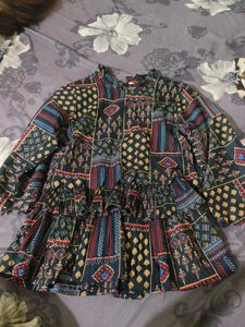 Boho Tiered Print Kurta Top