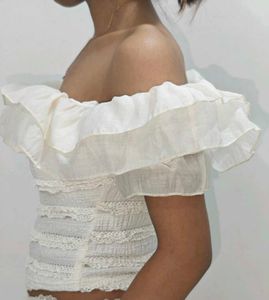 Boho Off-Shoulder Ruffle Top