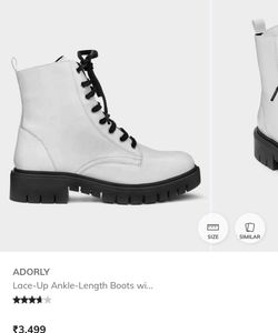 White Patent Lace-Up Combat Boots