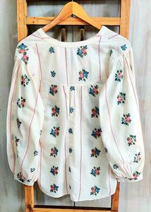 Floral Embroidery work Long Sleeve Top size-42
