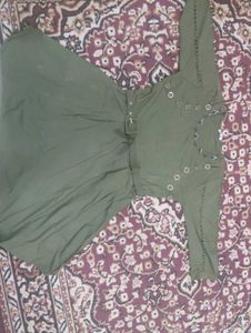 Olive Green Belted Dress