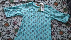 🆕️ Aqua Blue Printed Kurta