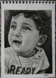 Your Portrait scetch with wooden frame