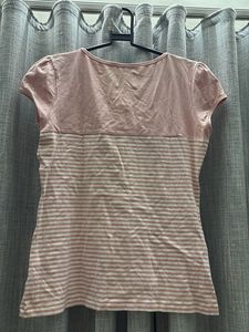 NEXT Pink Striped Top with Bow