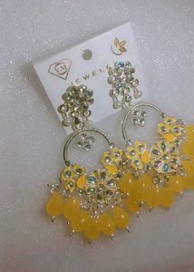 Statement Earrings - Yellow Floral