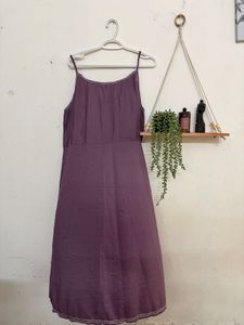 Purple Spaghetti Strap Midi Dress